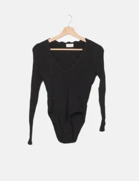 POSSE Body canalé negro manga larga
